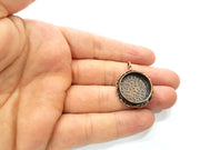 Antique Copper Pendant Blank Mosaic Base Blank inlay Necklace Blank Resin Blank Mountings Copper Plated Brass ( 20 mm blank) G13230