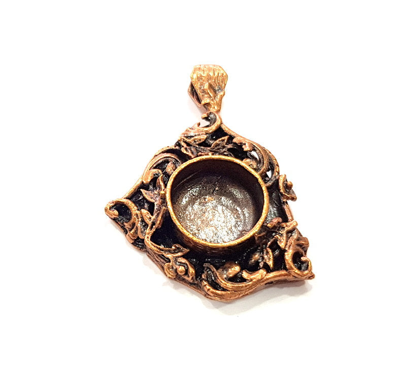 Antique Copper Pendant Blank Mosaic Base Blank inlay Necklace Blank Resin Blank Mountings Copper Plated Brass ( 16 mm blank) G13231