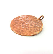 Copper Hammered Charm Tag Charm Antique Copper Plated Brass (30mm) G13233
