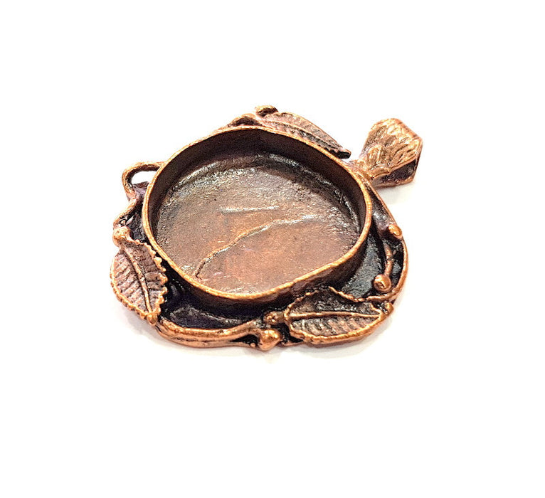 Antique Copper Pendant Blank Mosaic Base Blank inlay Necklace Blank Resin Blank Mountings Copper Plated Brass (25 mm blank) G13236