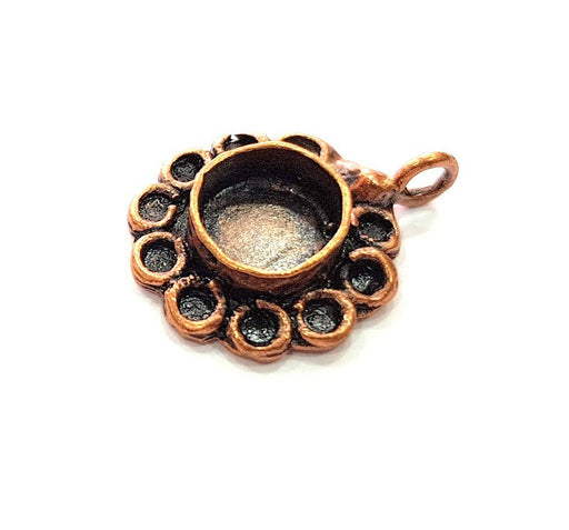 Antique Copper Pendant Blank Mosaic Base Blank inlay Necklace Blank Resin Blank Mountings Copper Plated Brass ( 10 mm blank) G13241
