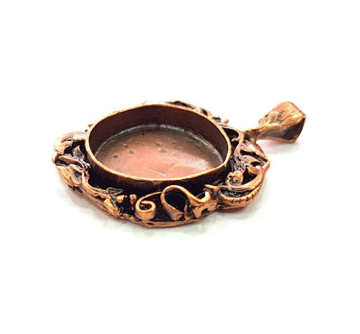 Antique Copper Pendant Blank Mosaic Base Blank inlay Necklace Blank Resin Blank Mountings Copper Plated Brass (25 mm blank) G13243