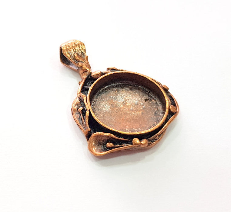 Antique Copper Pendant Blank Mosaic Base Blank inlay Necklace Blank Resin Blank Mountings Copper Plated Brass ( 20 mm blank) G13244