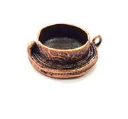 Antique Copper Pendant Blank Mosaic Base Blank inlay Necklace Blank Resin Blank Mountings Copper Plated Brass ( 15 mm blank) G13246