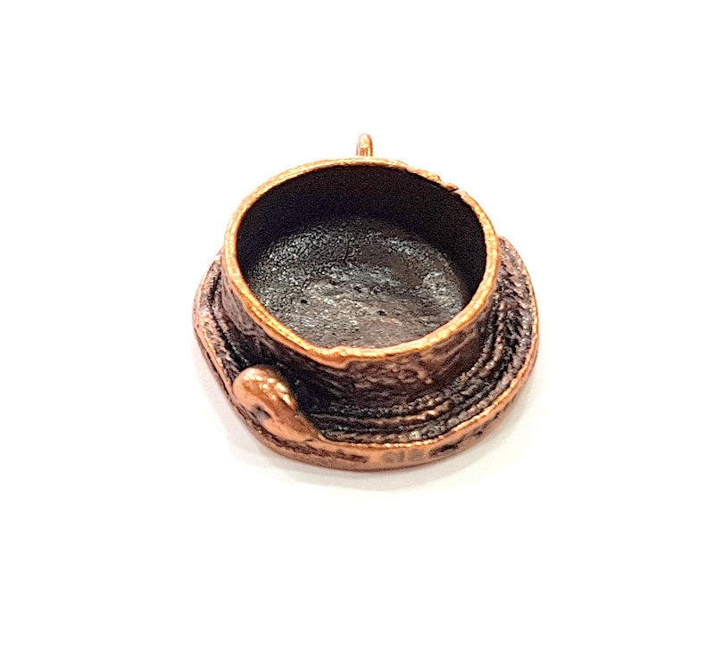 Antique Copper Pendant Blank Mosaic Base Blank inlay Necklace Blank Resin Blank Mountings Copper Plated Brass ( 15 mm blank) G13246