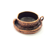 Antique Copper Pendant Blank Mosaic Base Blank inlay Necklace Blank Resin Blank Mountings Copper Plated Brass ( 15 mm blank) G13246