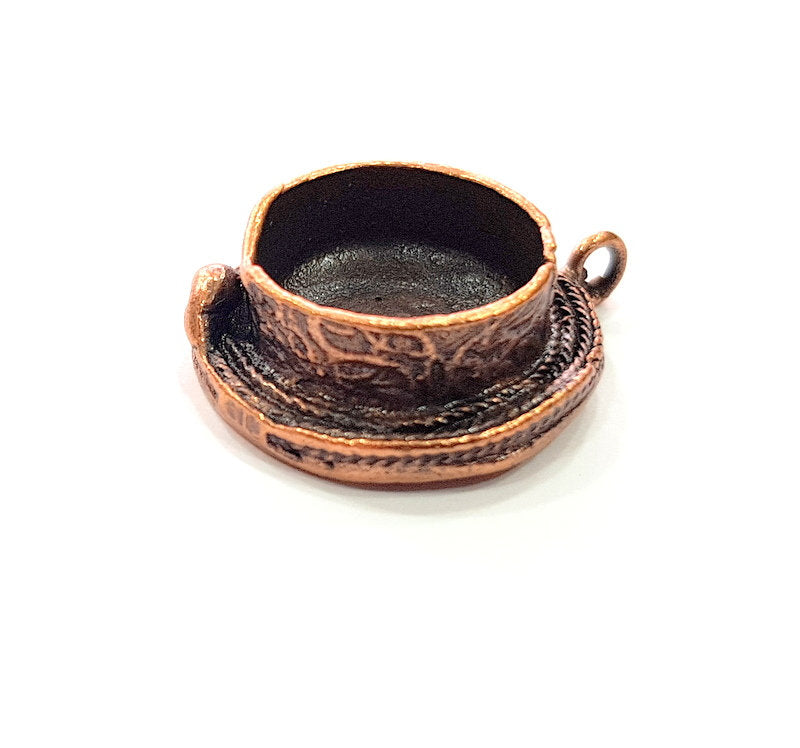 Antique Copper Pendant Blank Mosaic Base Blank inlay Necklace Blank Resin Blank Mountings Copper Plated Brass ( 15 mm blank) G13246