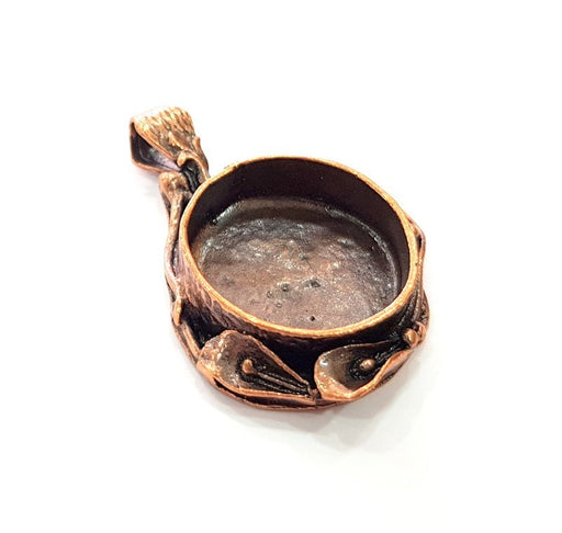 Antique Copper Pendant Blank Mosaic Base Blank inlay Necklace Blank Resin Blank Mountings Copper Plated Brass ( 25 mm blank) G13250
