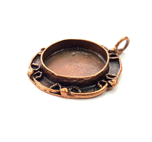 Antique Copper Pendant Blank Mosaic Base Blank inlay Necklace Blank Resin Blank Mountings Copper Plated Brass ( 25 mm blank) G13251