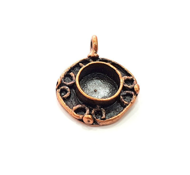 Antique Copper Pendant Blank Mosaic Base Blank inlay Necklace Blank Resin Blank Mountings Copper Plated Brass ( 10 mm blank) G13252