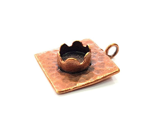 Antique Copper Pendant Blank Mosaic Base Blank inlay Necklace Blank Resin Blank Mountings Copper Plated Brass ( 10 mm blank) G13255