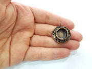 Antique Copper Pendant Blank Mosaic Base Blank inlay Necklace Blank Resin Blank Mountings Copper Plated Brass ( 15 mm blank) G13256