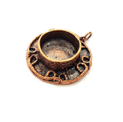 Antique Copper Pendant Blank Mosaic Base Blank inlay Necklace Blank Resin Blank Mountings Copper Plated Brass ( 15 mm blank) G13256