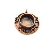 Antique Copper Pendant Blank Mosaic Base Blank inlay Necklace Blank Resin Blank Mountings Copper Plated Brass ( 15 mm blank) G13256
