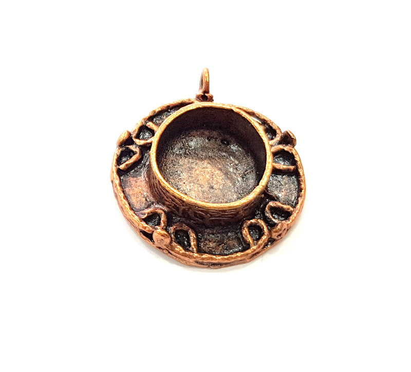 Antique Copper Pendant Blank Mosaic Base Blank inlay Necklace Blank Resin Blank Mountings Copper Plated Brass ( 15 mm blank) G13256