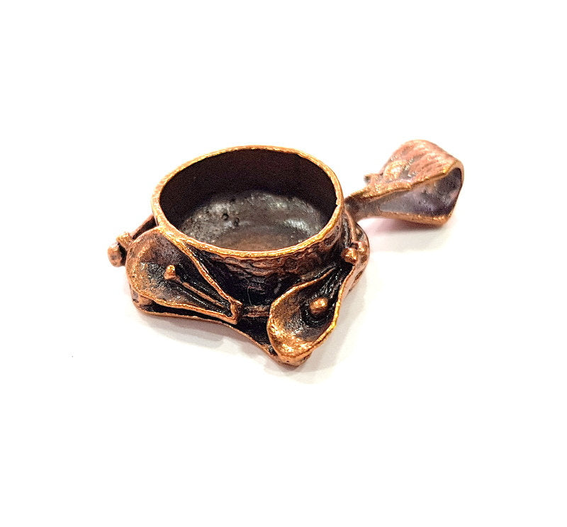 Antique Copper Pendant Blank Mosaic Base Blank inlay Necklace Blank Resin Blank Mountings Copper Plated Brass ( 15 mm blank) G13260