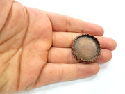 Antique Copper Pendant Blank Mosaic Base Blank inlay Necklace Blank Resin Blank Mountings Copper Plated Brass ( 30 mm blank) G13261