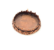 Antique Copper Pendant Blank Mosaic Base Blank inlay Necklace Blank Resin Blank Mountings Copper Plated Brass ( 30 mm blank) G13261