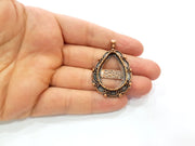 Antique Copper Pendant Blank Mosaic Base Blank inlay Necklace Blank Resin Blank Mountings Copper Plated Brass (30x 20 mm blank) G13263