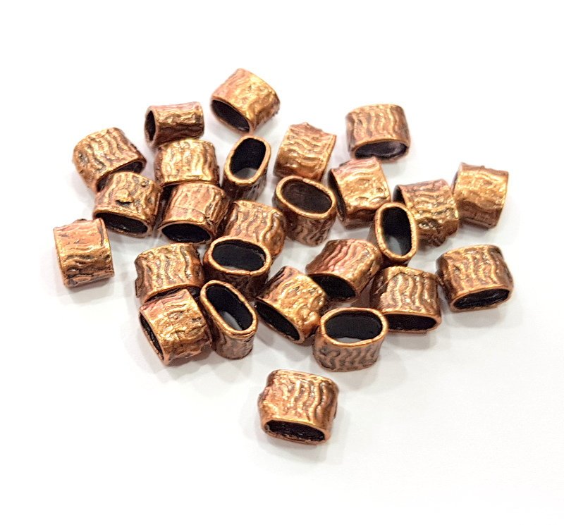 10 Tube Findings Antique Copper Plated Brass (8x5mm) G13269