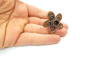 Copper Ring Settings inlay Ring Blank Mosaic Ring Bezel Base Cabochon Mountings (10 mm blank) Antique Copper Plated Brass G13271