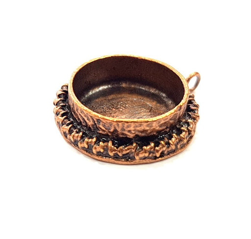 Antique Copper Pendant Blank Mosaic Base Blank inlay Necklace Blank Resin Blank Mountings Copper Plated Brass ( 20 mm blank) G13272
