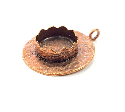 Antique Copper Pendant Blank Mosaic Base Blank inlay Necklace Blank Resin Blank Mountings Copper Plated Brass ( 15 mm blank) G13274