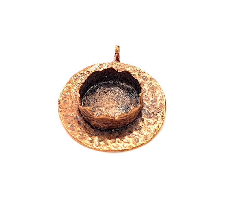 Antique Copper Pendant Blank Mosaic Base Blank inlay Necklace Blank Resin Blank Mountings Copper Plated Brass ( 15 mm blank) G13274