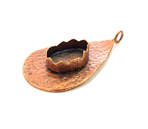 Antique Copper Pendant Blank Mosaic Base Blank inlay Necklace Blank Resin Blank Mountings Copper Plated Brass ( 18x13 mm blank) G13277