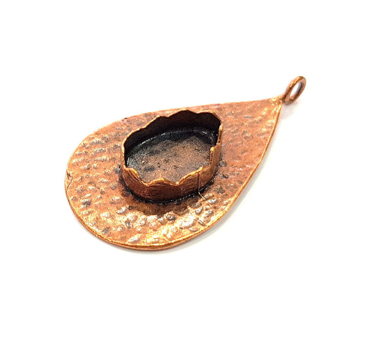Antique Copper Pendant Blank Mosaic Base Blank inlay Necklace Blank Resin Blank Mountings Copper Plated Brass ( 18x13 mm blank) G13277