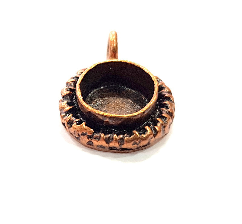 Antique Copper Pendant Blank Mosaic Base Blank inlay Necklace Blank Resin Blank Mountings Copper Plated Brass ( 10 mm blank) G13278