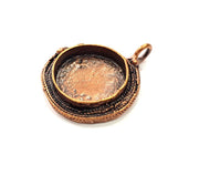 Antique Copper Pendant Blank Mosaic Base Blank inlay Necklace Blank Resin Blank Mountings Copper Plated Brass ( 20 mm blank) G13281