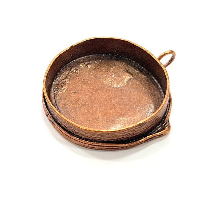 Antique Copper Pendant Blank Mosaic Base Blank inlay Necklace Blank Resin Blank Mountings Copper Plated Brass ( 34 mm blank) G13288