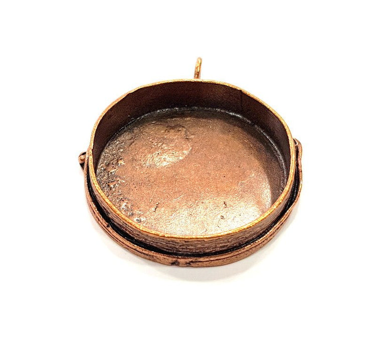 Antique Copper Pendant Blank Mosaic Base Blank inlay Necklace Blank Resin Blank Mountings Copper Plated Brass ( 34 mm blank) G13288