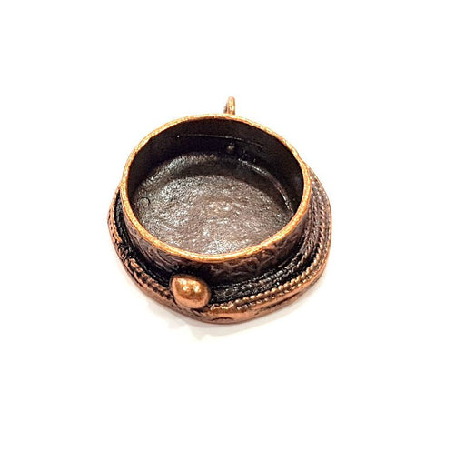 Antique Copper Pendant Blank Mosaic Base Blank inlay Necklace Blank Resin Blank Mountings Copper Plated Brass ( 20 mm blank) G13289