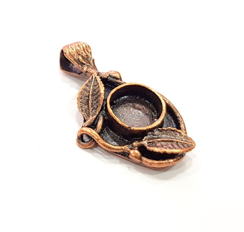 Antique Copper Pendant Blank Mosaic Base Blank inlay Necklace Blank Resin Blank Mountings Copper Plated Brass ( 10mm blank) G13291