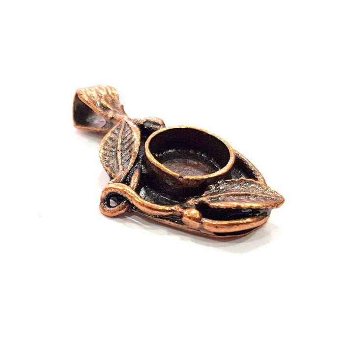 Antique Copper Pendant Blank Mosaic Base Blank inlay Necklace Blank Resin Blank Mountings Copper Plated Brass ( 10mm blank) G13291