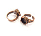 Copper Ring Settings inlay Ring Blank Mosaic Ring Bezel Base Cabochon Mountings (10 mm blank) Antique Copper Plated Brass G13294