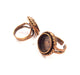 Copper Ring Settings inlay Ring Blank Mosaic Ring Bezel Base Cabochon Mountings (16 mm blank) Antique Copper Plated Brass G13296