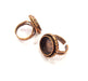 Copper Ring Settings inlay Ring Blank Mosaic Ring Bezel Base Cabochon Mountings (16 mm blank) Antique Copper Plated Brass G13296