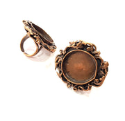 Copper Ring Settings inlay Ring Blank Mosaic Ring Bezel Base Cabochon Mountings ( 25 mm blank) Antique Copper Plated Brass G13300