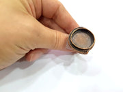 Copper Ring Settings inlay Ring Blank Mosaic Ring Bezel Base Cabochon Mountings ( 25 mm blank) Antique Copper Plated Brass G13301