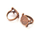 Copper Ring Blank Settings Ring Bezel Base Cabochon Mountings ( 15 mm blank) Antique Copper Plated Brass G13305