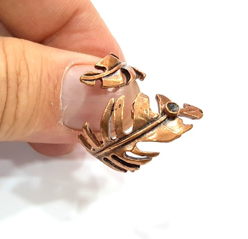 Copper Ring Settings inlay Ring Blank Mosaic Ring Bezel Base Cabochon Mountings ( 3 mm blank) Antique Copper Plated Brass G13307