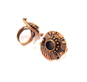 Copper Ring Settings inlay Ring Blank Mosaic Ring Bezel Base Cabochon Mountings ( 10 mm blank) Antique Copper Plated Brass G13308