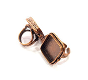 Copper Ring Settings inlay Ring Blank Mosaic Ring Bezel Base Cabochon Mountings ( 20x20 mm blank) Antique Copper Plated Brass G13310