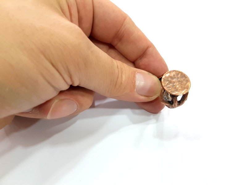 Copper Ring Blank Settings Ring Bezel Base Cabochon Mountings ( 15 mm blank) Antique Copper Plated Brass G13312