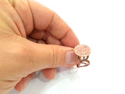 Copper Ring Settings inlay Ring Blank Mosaic Ring Bezel Base Cabochon Mountings ( 15 mm blank) Antique Copper Plated Brass G13318