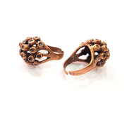 Copper Ring Settings inlay Ring Blank Mosaic Ring Bezel Base Cabochon Mountings ( 3 mm blank) Antique Copper Plated Brass G13319