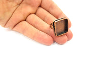Copper Ring Settings inlay Ring Blank Mosaic Ring Bezel Base Cabochon Mountings ( 20x20 mm blank) Antique Copper Plated Brass G13310